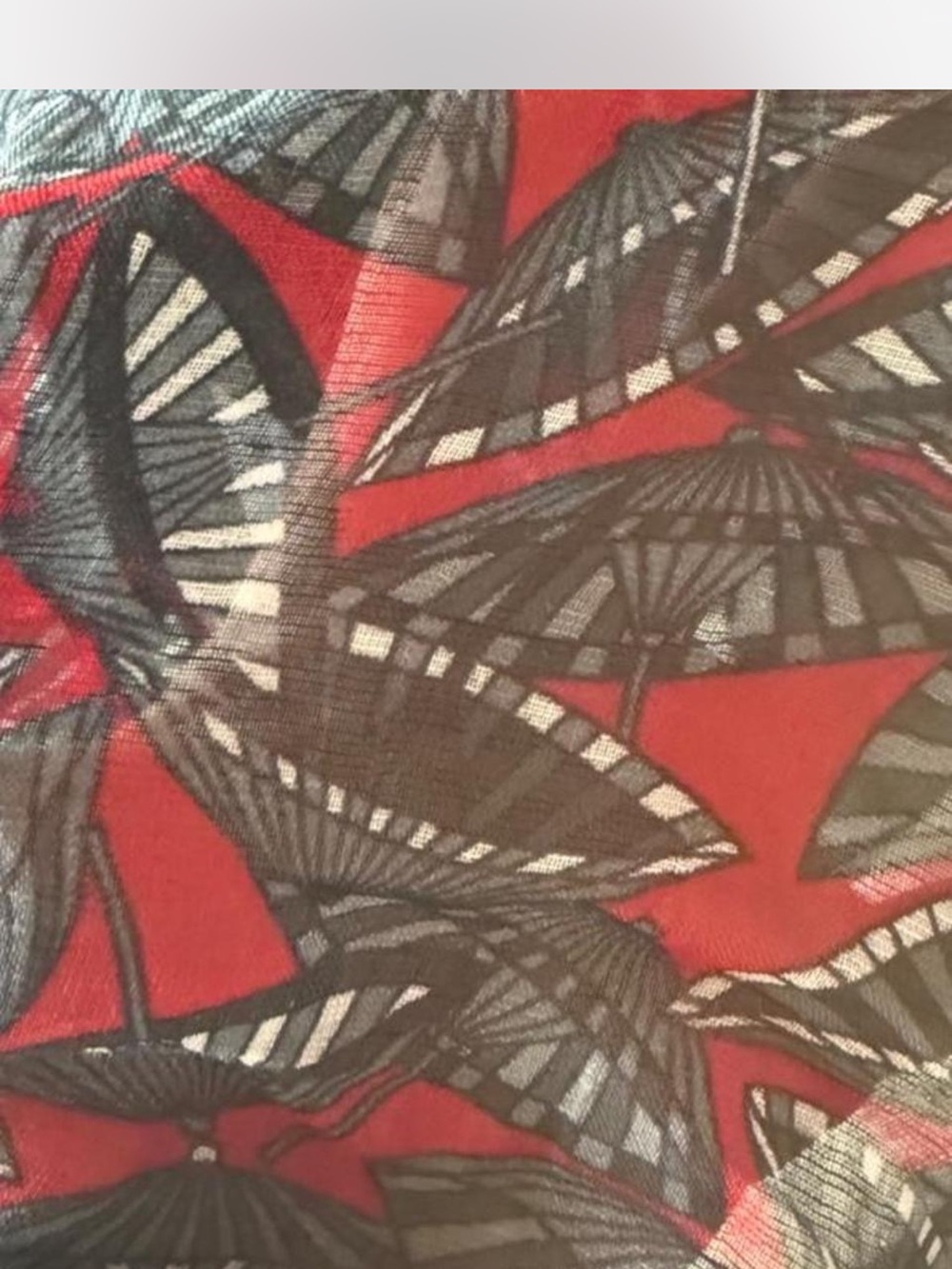 Emporio Armani Red and Black Geometric Print Scarf